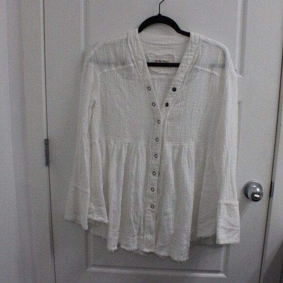 Free People White Button-Down Blouse - Picture 1 of 3